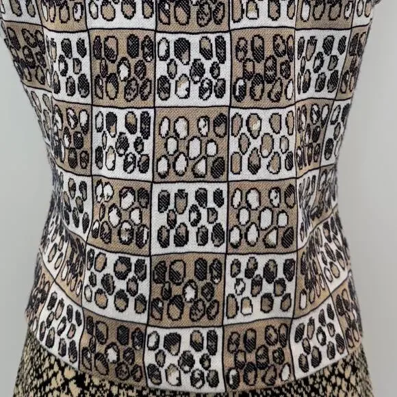 St. John Knit Tank Top Sweater Shell Sleeveless Printed Neutral Multicolor S - Picture 8 of 11